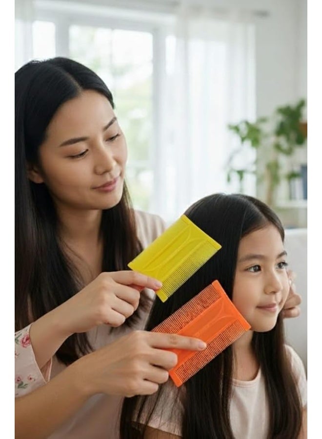 Durable double-sided comb for removing lice and nits from hair – effective and safe for all ages (2 pieces) Multi-colored - Image 3