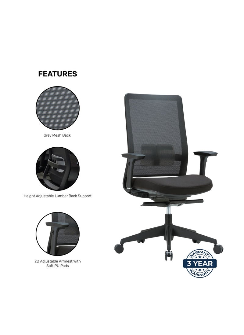 Comfortable Staff Chair With Auto Self Adjusting Mechanism And Adjustable Seat Depth