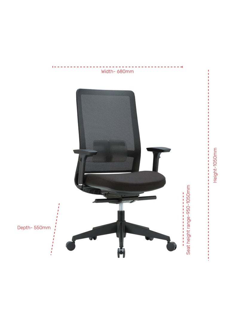 Comfortable Staff Chair With Auto Self Adjusting Mechanism And Adjustable Seat Depth