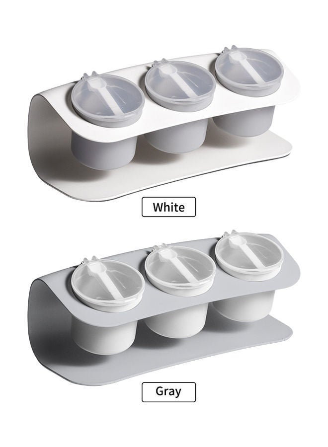 NIBEMINENT Spice Container Set with Lids Grey 28.5*11.5*12.3cm - Image 3