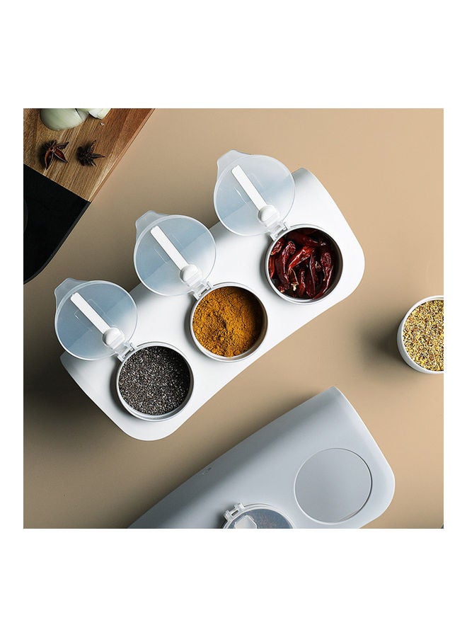 NIBEMINENT Spice Container Set with Lids Grey 28.5*11.5*12.3cm - Image 4