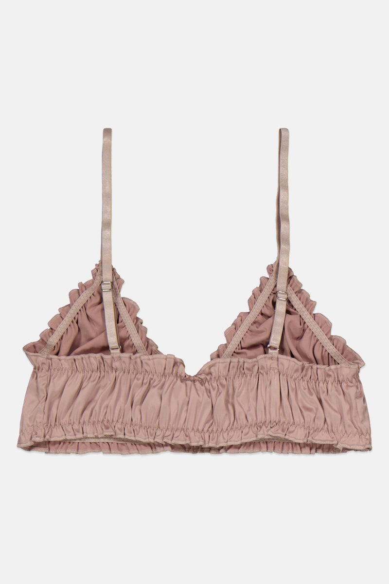 NA-KD Women Non Padded Ruffle Bralette, Dark Pink  - Image 2
