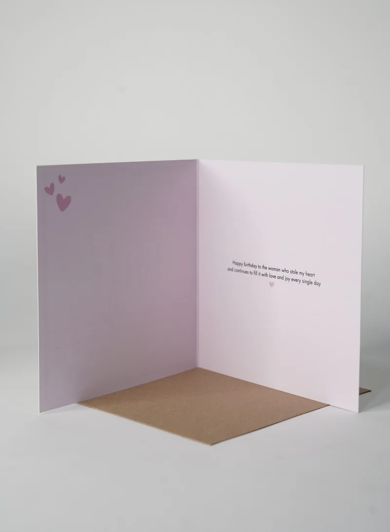 Share the Love Happy Birthday to my Beautiful Wife Rose Gold Greeting Card