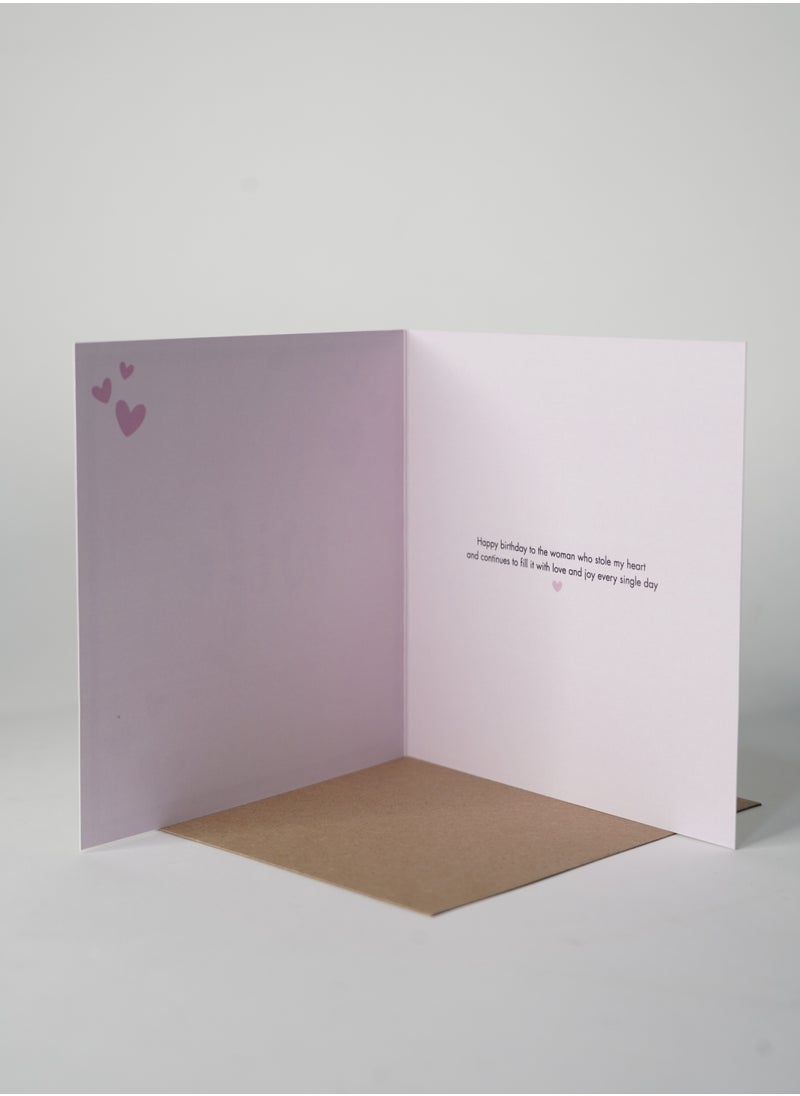 Share the Love - Happy Birthday to my Beautiful Wife Rose Gold Greeting Card - Image 1