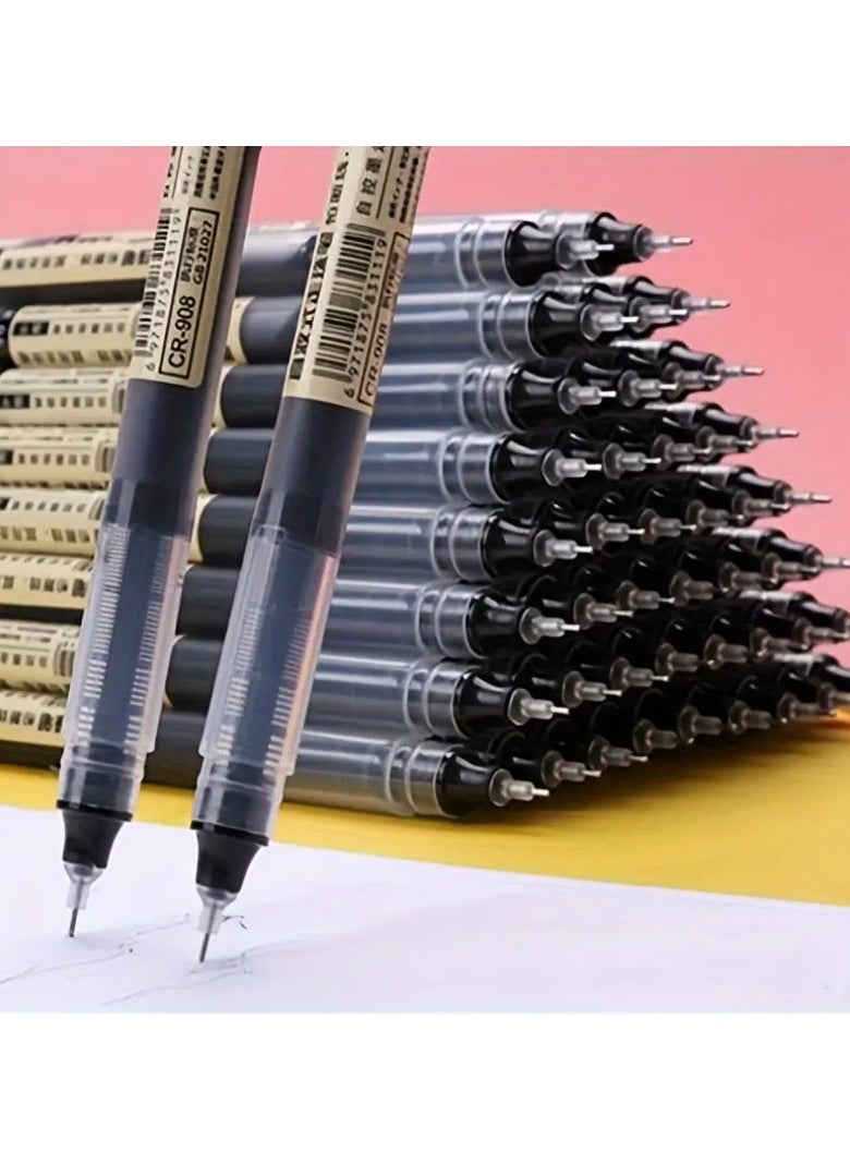 Pen 10pcs Multifunctional Quick-Drying Gel Pens, 0.5mm Fine Point, Black Ink, Smooth Writing Rollerball Pens for School and Office Stationery  - Image 1