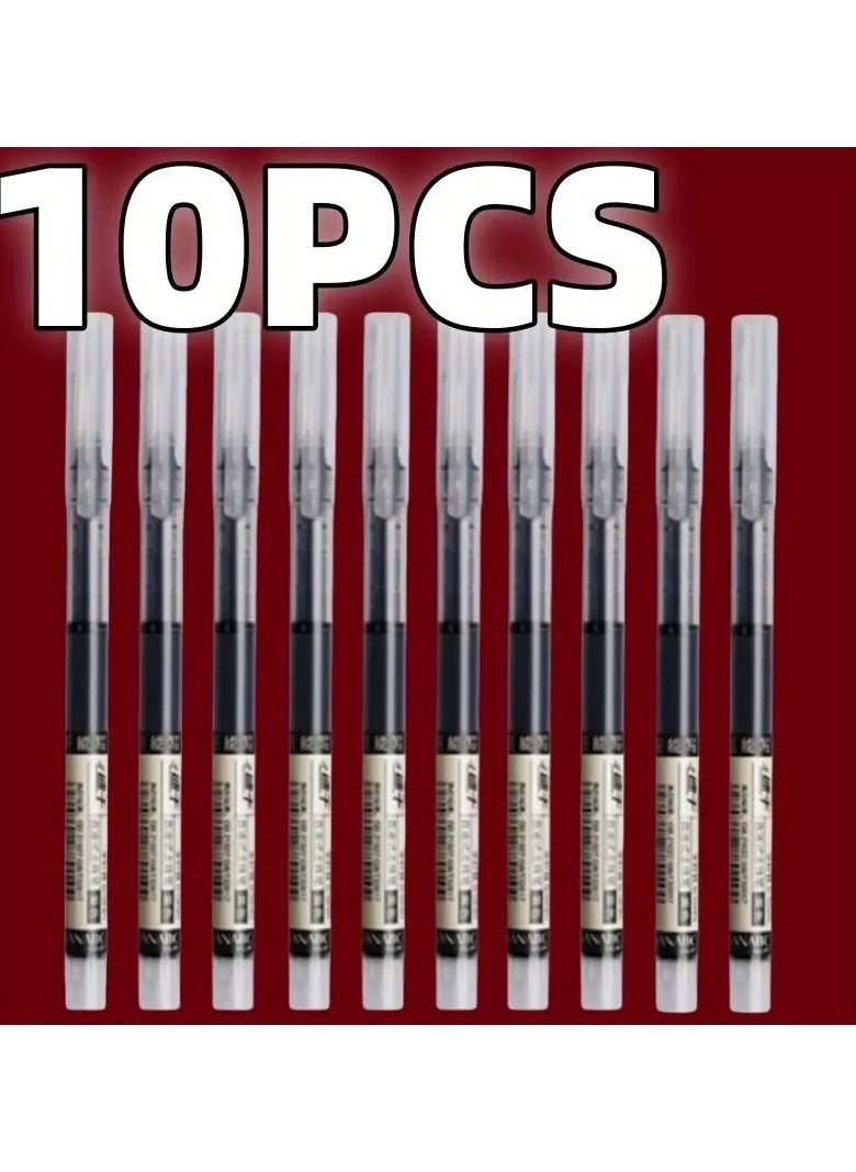 Pen 10pcs Multifunctional Quick-Drying Gel Pens, 0.5mm Fine Point, Black Ink, Smooth Writing Rollerball Pens for School and Office Stationery  - Image 2