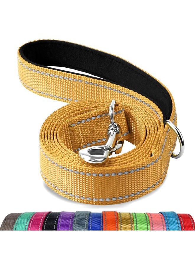 Joytale Double-Sided Reflective Dog Leash, 6 FT/5 FT/4 FT, Padded Handle Nylon Heavy Duty Leashes for Small & Medium Dogs Walking, Khaki, 6FT - Image 1