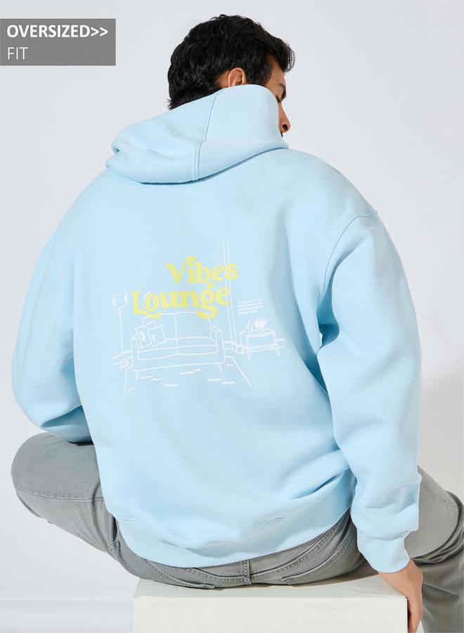 ستايلي هودي فضفاض مطبع بطبعة كتابة - Image 1