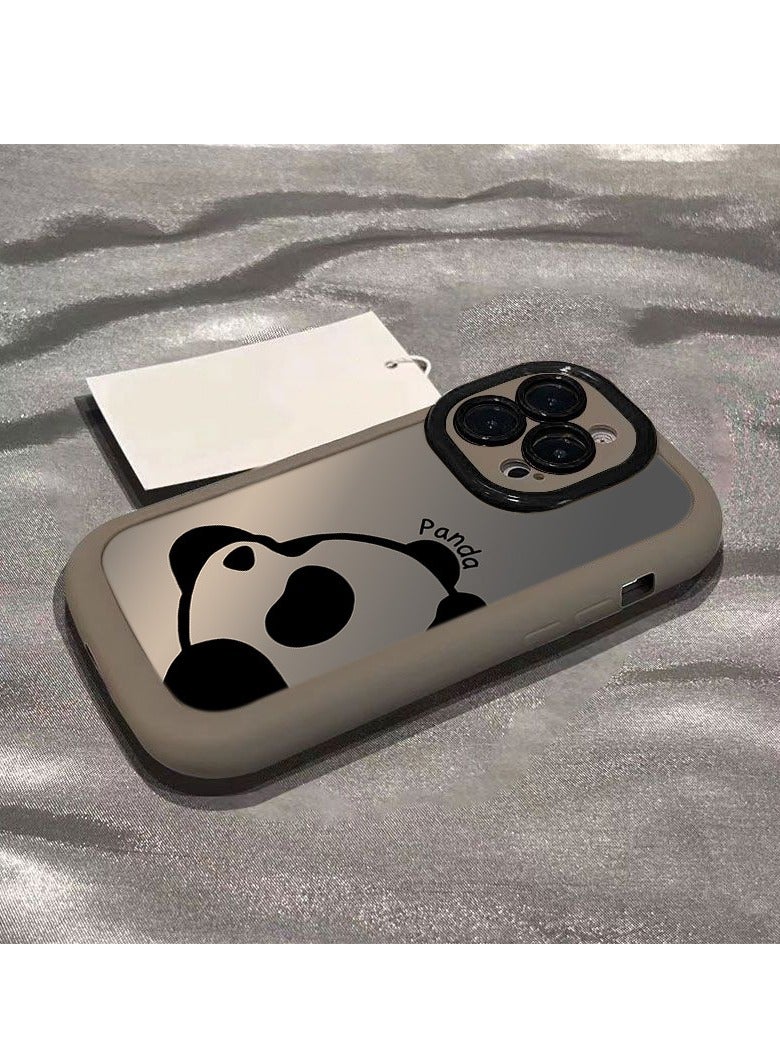 NIBEMINENT Panda Bear Protective TPU Case Cover For iPhone 15 Plus, Tea Color