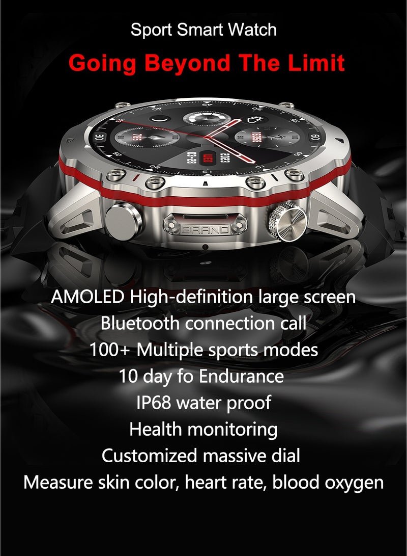 Hommtel Watch 4 Sports AMOLED Sports Smartwatch 1.43''  Black Edition | Bluetooth Calling, 100+ Sports Modes, IP68 Waterproof, Heart Rate, Blood Pressure & Sleep Monitoring - Image 5