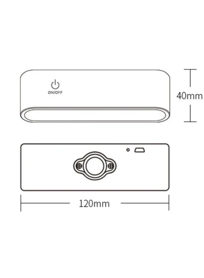 مصباح جداري ليلي لغرفة النوم بجانب السرير،مغناطيسي قابل لإعادة الشحن يدور 360 درجة مصنوع من الخشب الصلب، (بني فاتح) - Image 5