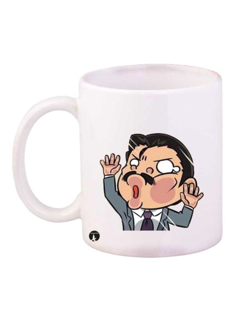 RKN Anime Detective Conan Printed Mug White/Grey/Beige Standard Size