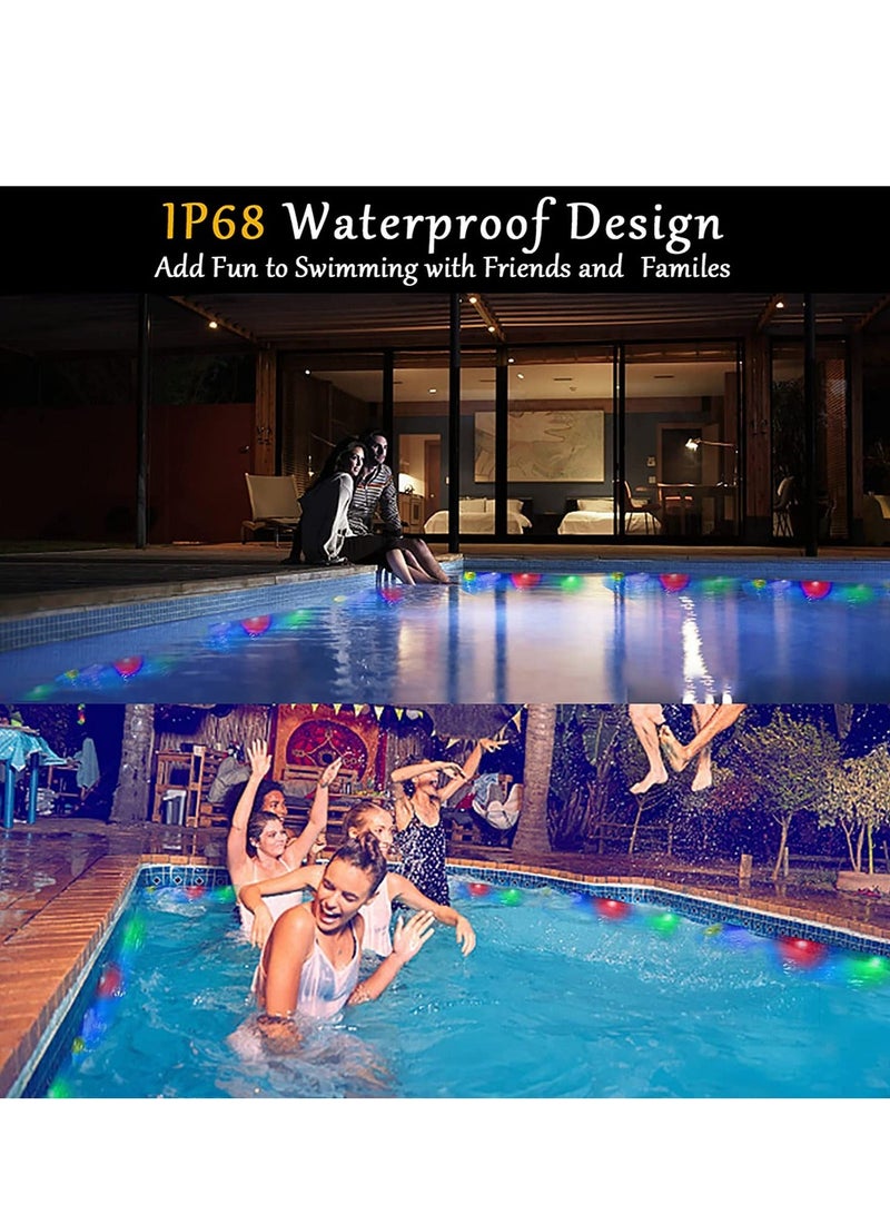Submersible LED Lights 10 Packs Upgraded Ponds Lights Underwater 16 RGB Color Gradient Hot Tub Lights for Decor Underwater Light IP68 Waterproof 【10 Lights 1 IR Remote Control】 - Image 4