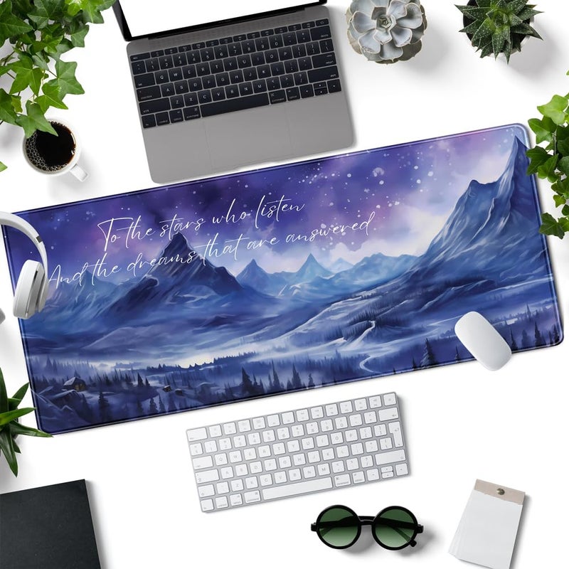 Mechanical Cattle Acotar Desk Mat Sara J Maas Fantasy Mouse Pad Large for Desk Computer Pc Laptop Aesthetic Desk pad Night Court City of Starlight Laptop Mouse and Keyboard pad 31.5 x 11.8in for Office Desk Decor - Image 2