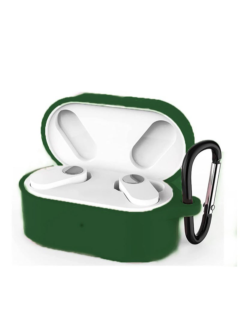 Generic Silicone Case for OnePlus Buds V Case, Soft Silicone Full Protective Case Shock Absorbing Cover Skin with Keychain for Women Men LED Visible-Green  - Image 1