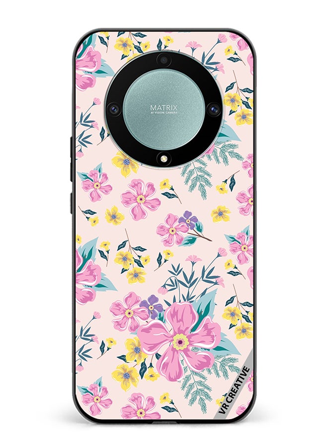 VR CREATIVE Protective Case Cover For Honor X9b Pink Flowers Seamless Pattern Design Multicolour - Image 1