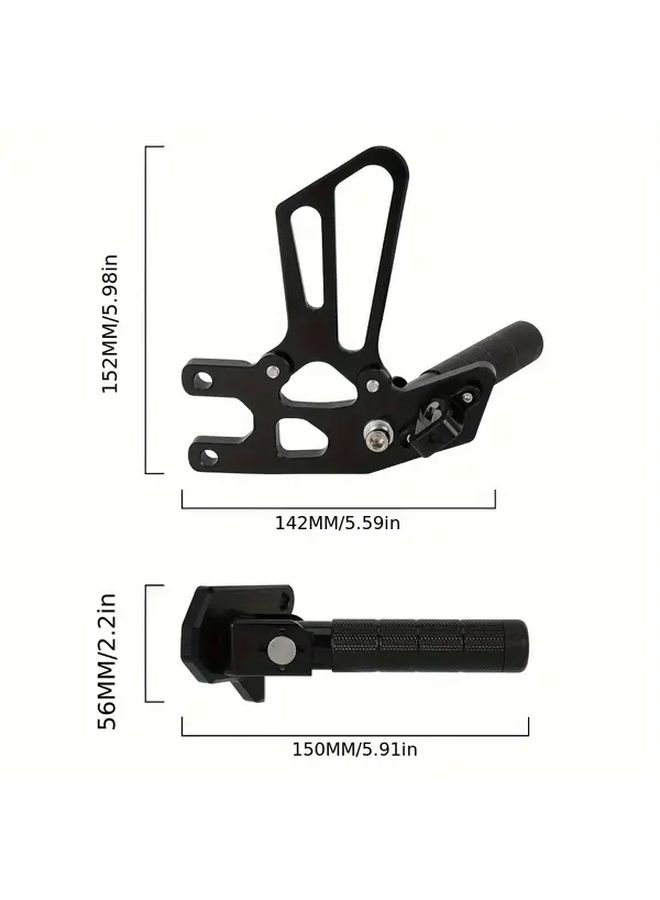 ممسكات القدم الخلفية القابلة للتعديل من نوع CNC سوداء للراكب الخلفي، مناسبة لدراجات KAWASAKI KLX230 (2020-2025)، KLX230SM (2024-2025)، KLX230S ABS (2022-2023)، KLX230 ABS (2021)، وKLX230SE (2022). - Image 2