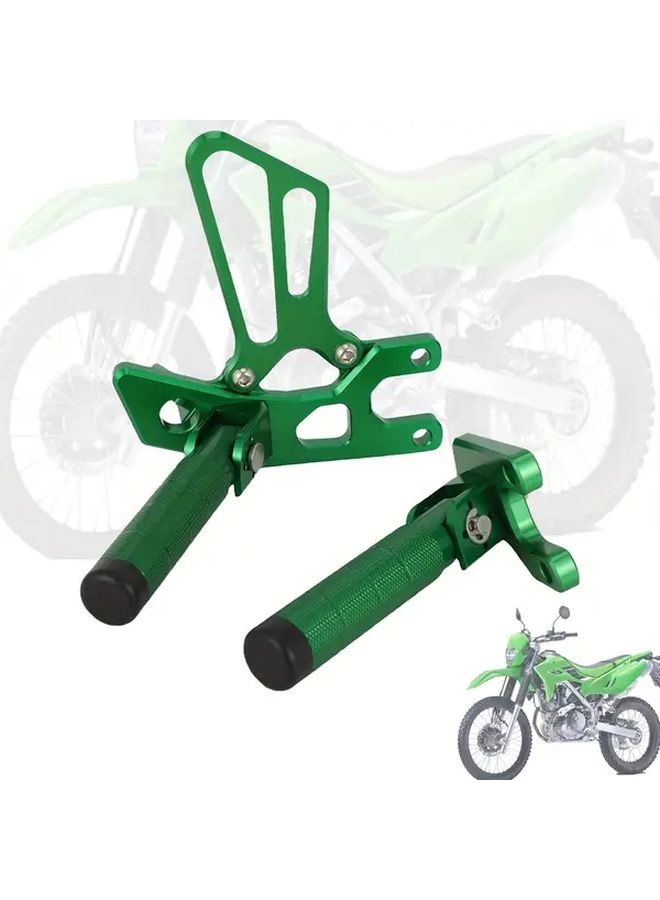ممسكات القدم الخلفية القابلة للتعديل من نوع CNC سوداء للراكب الخلفي، مناسبة لدراجات KAWASAKI KLX230 (2020-2025)، KLX230SM (2024-2025)، KLX230S ABS (2022-2023)، KLX230 ABS (2021)، وKLX230SE (2022). - Image 1