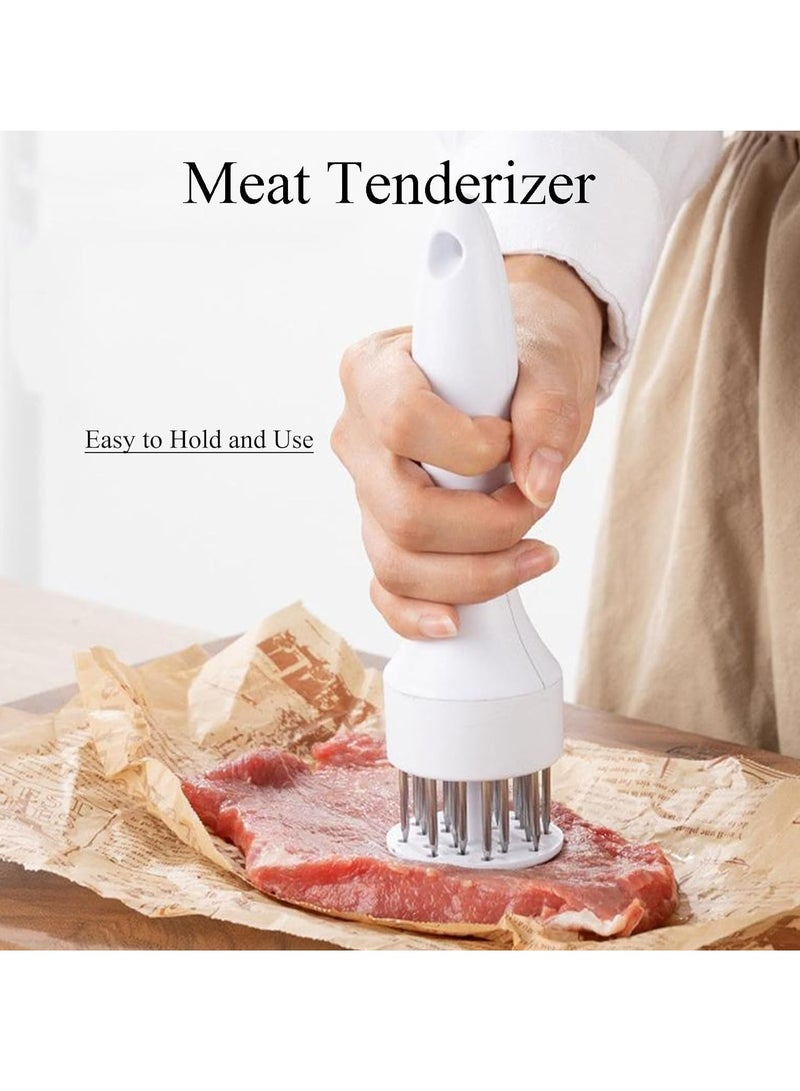 Oasisgalore 21-Pin Stainless Steel Meat Tenderizer Tool for BBQ, Fish, Pork, Beef, Chicken, Steak (White)  - Image 2