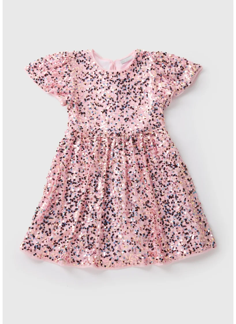 Matalan Girls Pink Sequin Dress