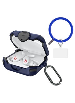 Excefore Case for Beats Fit Pro, Protector Compatible with Beats Fit Pro 2021 with Switch Lock/Keychain/Silicone Anti-Drop Bracelet, Secure Lock,  Blue  - Image 1