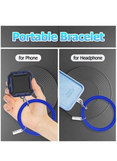 Excefore Case for Beats Fit Pro, Protector Compatible with Beats Fit Pro 2021 with Switch Lock/Keychain/Silicone Anti-Drop Bracelet, Secure Lock,  Blue  - Image 5
