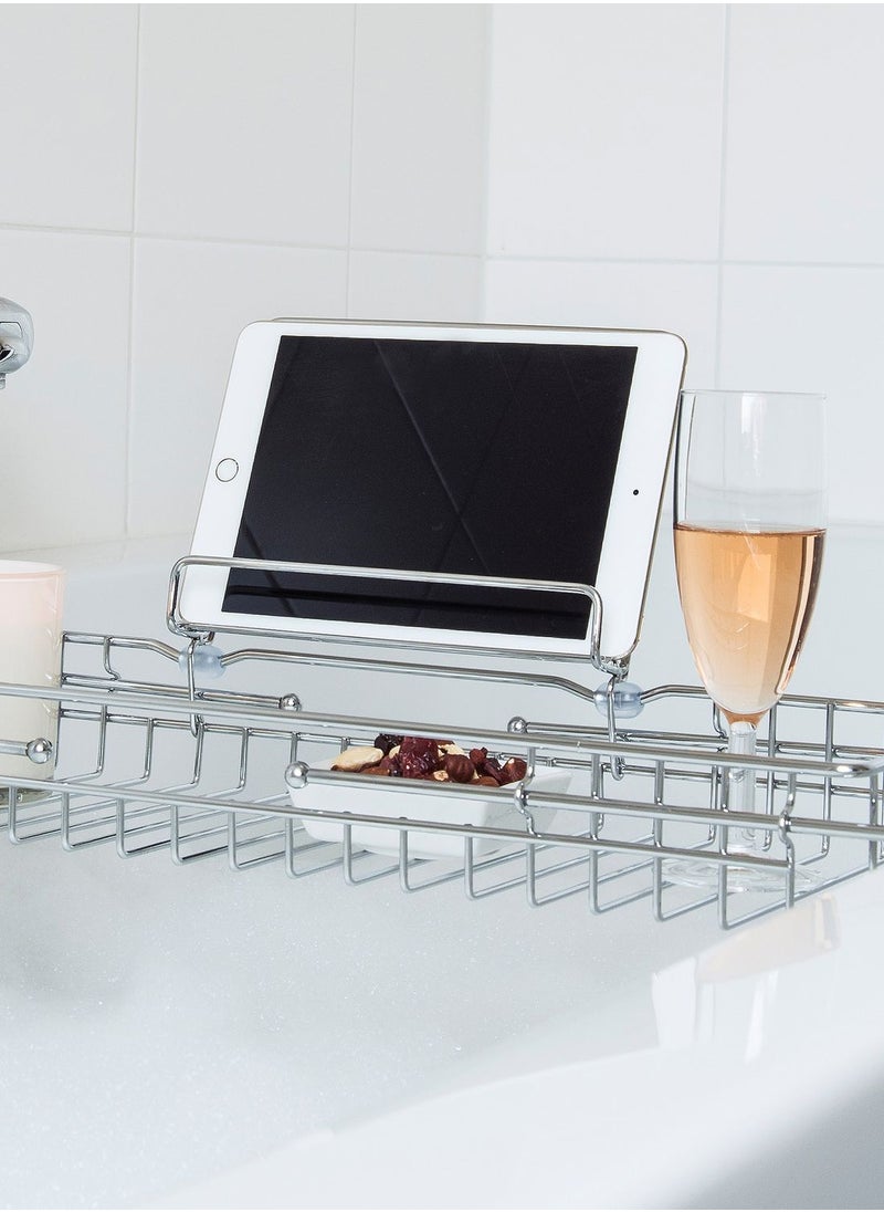 present time - Iron Chrome Bath Tub Caddy Tray - Image 1