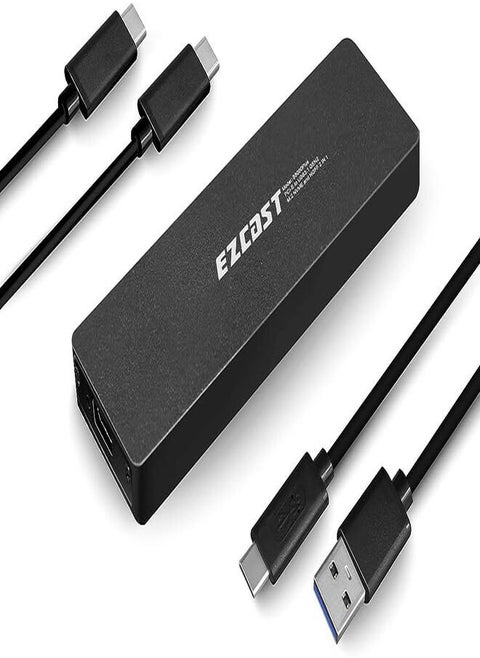 EZcast Dual PCI-E M.2 Nvme Ngff Sata 2 in One Portable SSD Enclosure Black