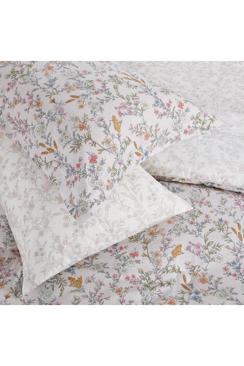 ميلين طقم مفرش سرير صيفي مفرد ونص قطن 100% - 4 قطع – يناسب سرير بمقاس 200x120 - نولين -رصاصي فاتح - سكري - Image 3