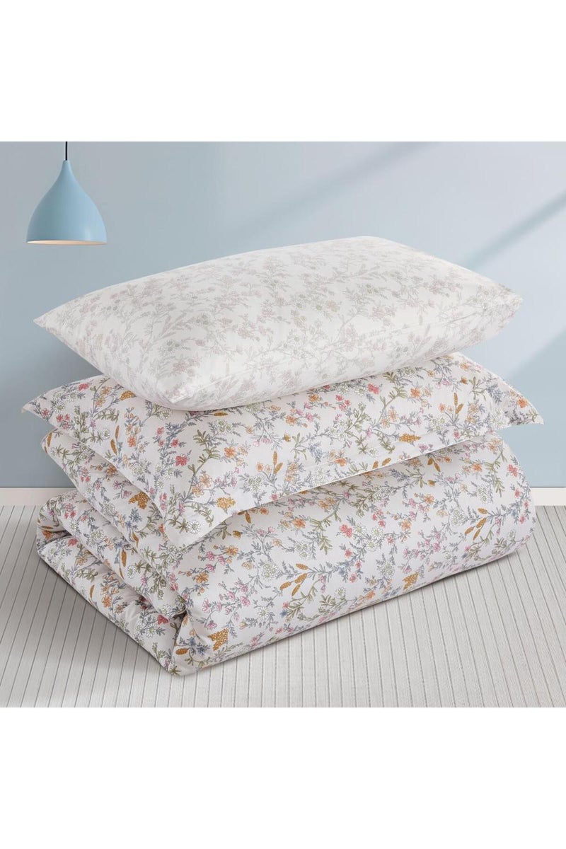 ميلين طقم مفرش سرير صيفي مفرد ونص قطن 100% - 4 قطع – يناسب سرير بمقاس 200x120 - نولين -رصاصي فاتح - سكري - Image 5