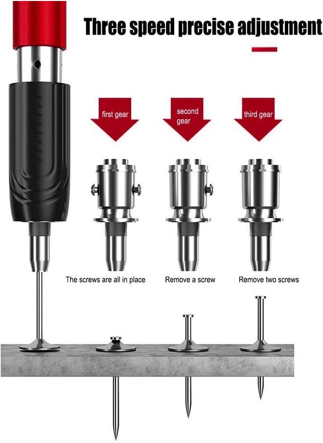 Small Steel Hand Nailer, Wire Slit Decorating, Shot Gun for Penetrating Concrete Walls, Diameter 7.3mm, Adjustable Force