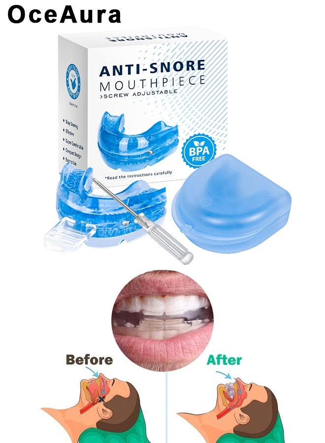 OceAura Anti-Snoring Mouth Guard Adjustable Mouthpiece Night Time Teeth Mouthguard Sleeping Bite Guard For Bruxism And Stop Snoring Custom Molding Adjustability, Snoring Reduction Aid For Men And Women - Image 1