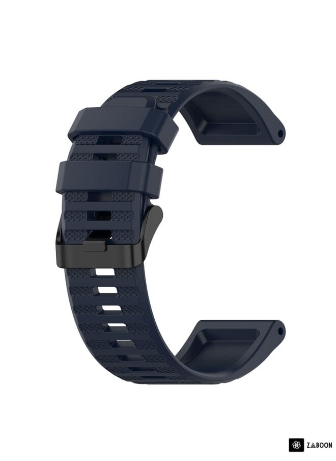 Zaboon - Garmin Fenix 6 GPS 22mm Horizontal Texture Silicone Watch Band with Removal Tool - Image 1