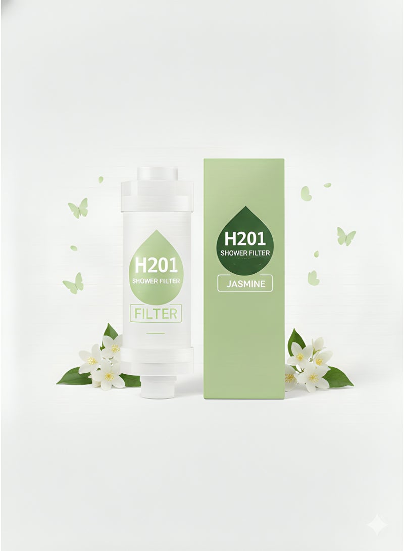 H201 2-Piece Lavender & Jasmine Shower Filter Set - Powered by Vitamin C - Water Purifier with Triple Technology System - Ideal Shower Head Filter for Treating Dry Skin and Hair Loss - Image 3