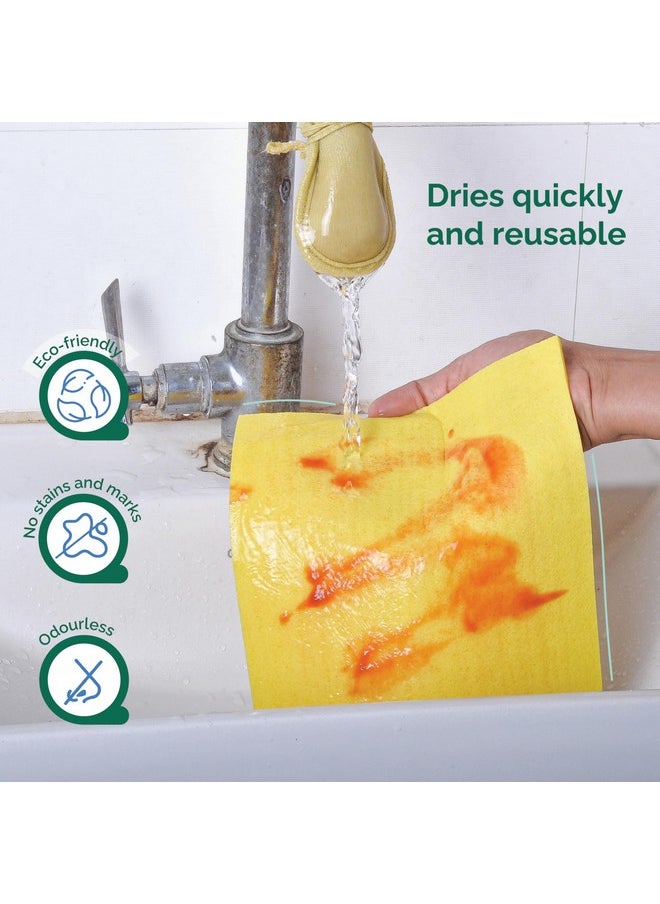 SWISH Swish Multi-Purpose Sponge Wipes (Pack of 3) | Reusable Kitchen Cleaning Sponge - 10x Absorbent | Multipupose Washable Sponge Wipes for Dry & Wet Use | Natural Cellulose Sponge Wipes for Kitchen  - Image 4