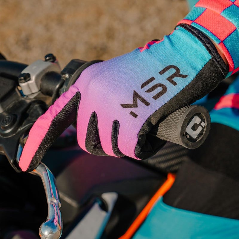 MSR Nova MTB Mountain Bike Dirt Bike Motocross MX BMX Outdoor Sports ATV UTV Powersports Riding Gloves for Women Medium Blue/Pink - Image 4