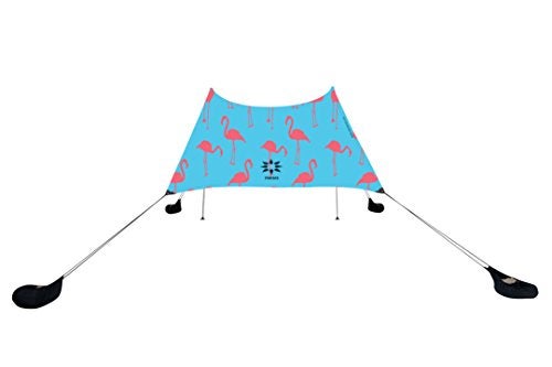 Neso Portable Beach Tent Sun Shelter with Sand Anchor Lightweight Beach Shade Canopy Easy Setup for Family Outings Patented Reinforced Corners UPF 50 Sun Protection 7 x 7ft Flamingos - Image 3
