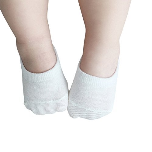 queenland 5 Pairs Baby Girls Boys No Show Socks Non-Skid with Grippers, Unisex Newborn Seamless Half Cushion Low Cut Socks, Anti Slip Sock for Infants Toddlers - Image 2