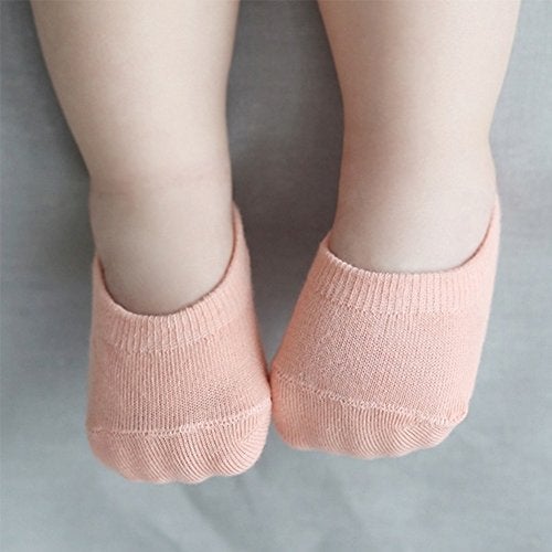 queenland 5 Pairs Baby Girls Boys No Show Socks Non-Skid with Grippers, Unisex Newborn Seamless Half Cushion Low Cut Socks, Anti Slip Sock for Infants Toddlers - Image 4