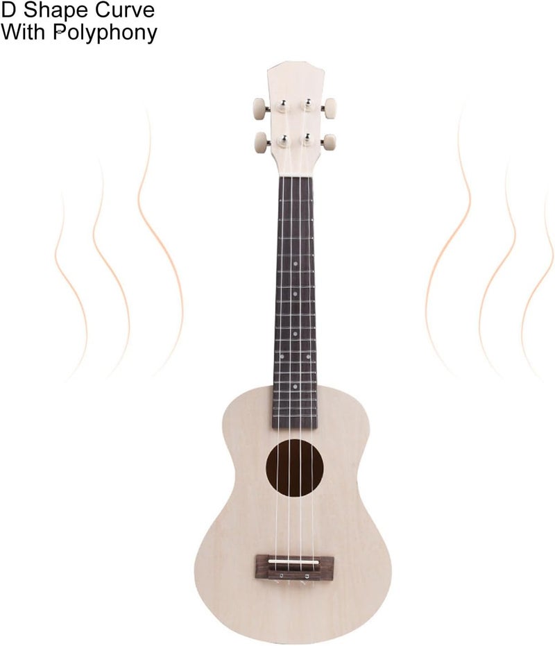 DIY Ukulele Kit 24 Inch Concert Size, Paint Your Own Mahogany Basswood Ukulele with Rosewood Fingerboard, Complete Craft Kit for Beginners Educational Music Gift - Image 2