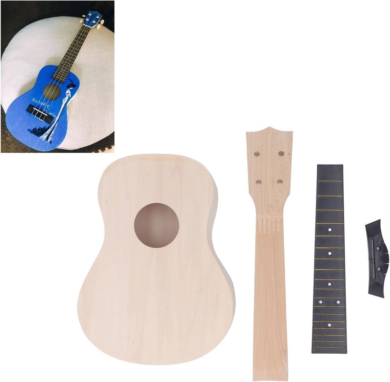 DIY Ukulele Kit 24 Inch Concert Size, Paint Your Own Mahogany Basswood Ukulele with Rosewood Fingerboard, Complete Craft Kit for Beginners Educational Music Gift - Image 4
