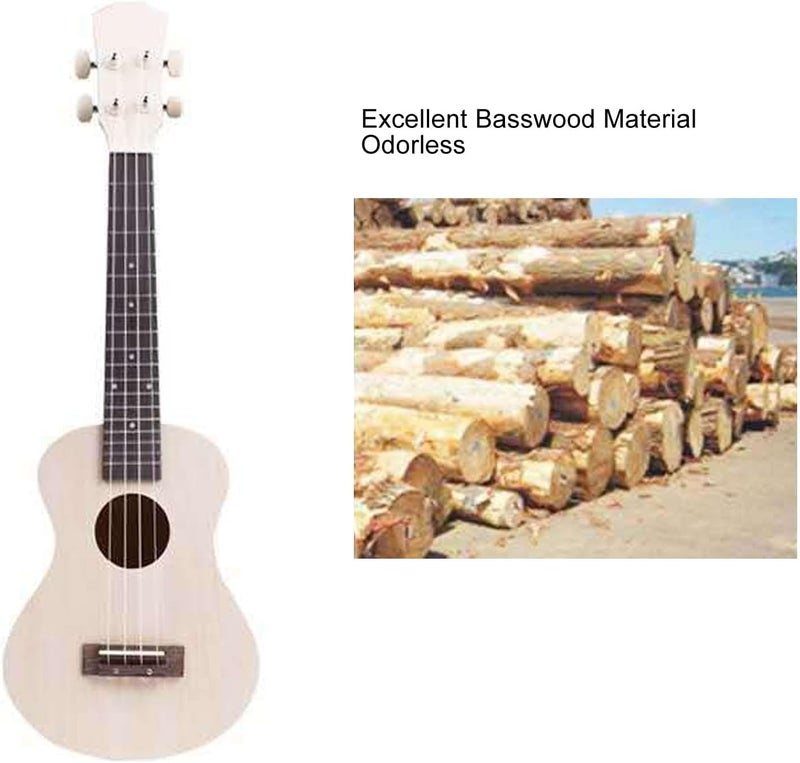 DIY Ukulele Kit 24 Inch Concert Size, Paint Your Own Mahogany Basswood Ukulele with Rosewood Fingerboard, Complete Craft Kit for Beginners Educational Music Gift - Image 3
