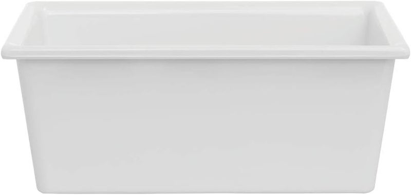 Hubert Smartfit 1/4 Size White Melamine Cold Food Pan - 6 1/5"L x 10"W x 4"D - Image 1