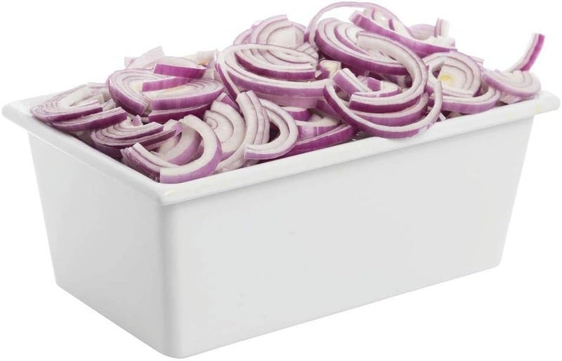 Hubert Smartfit 1/4 Size White Melamine Cold Food Pan - 6 1/5"L x 10"W x 4"D - Image 5