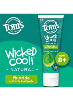 تومز أوف ماين معجون أسنان الأطفال Wicked Cool! المعتمد من جمعية طب الأسنان الأمريكية (ADA) من Tom's of Maine، معجون أسنان طبيعي، خالٍ من الصبغات، بدون مواد حافظة صناعية، بنكهة النعناع الخفيف، عبوة من 3 قطع بحجم 5.1 أونصة (قد تختلف العبوة)  - Image 2
