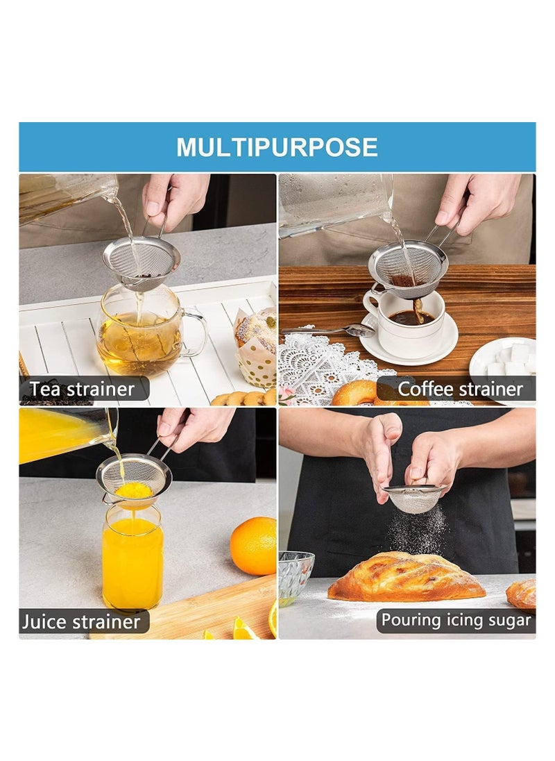 Minex Mesh Strainer Tea Strainers for Loose Tea, Coffee Strainer, Food Strainer, Juice Strainer 6cm