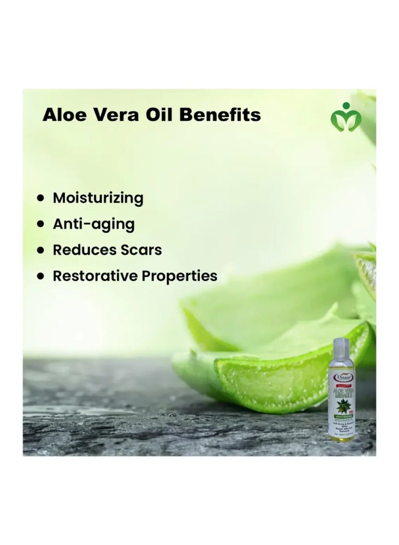 Disaar 100ml Aloe Vera Miracle Whitening Moisturizing Oil Anti Acne Remove Mites Repair After Sun Exposure Skin Brightening Massage Body Oil Natural Essential Oil Aloe Vera Body Oil - Image 5