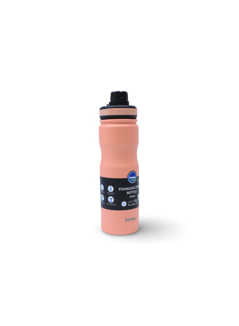 Tank Stainless Steel Insulated Bottle 650ml – Orange - Image 2