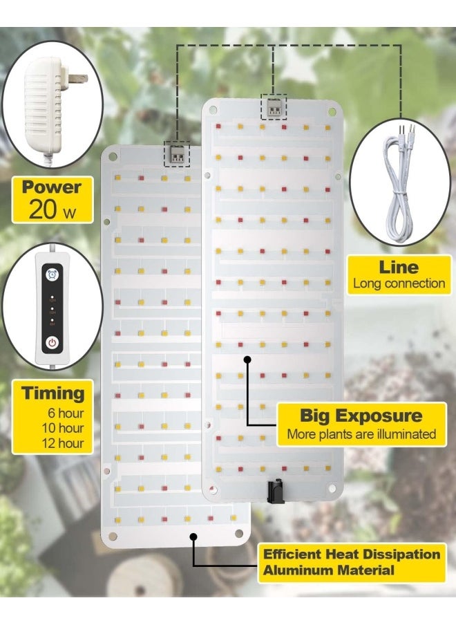 Generic - Aplant Aplant Grow Light, 20W Ultra-Thin Led Grow Lights For Indoor Plants Full Spectrum, 6/10/12H Timer Plant Light, 132 Leds Under Cabinet Plant Growing Lamp Strip For Seedlings, Veg, Flowers - Image 1