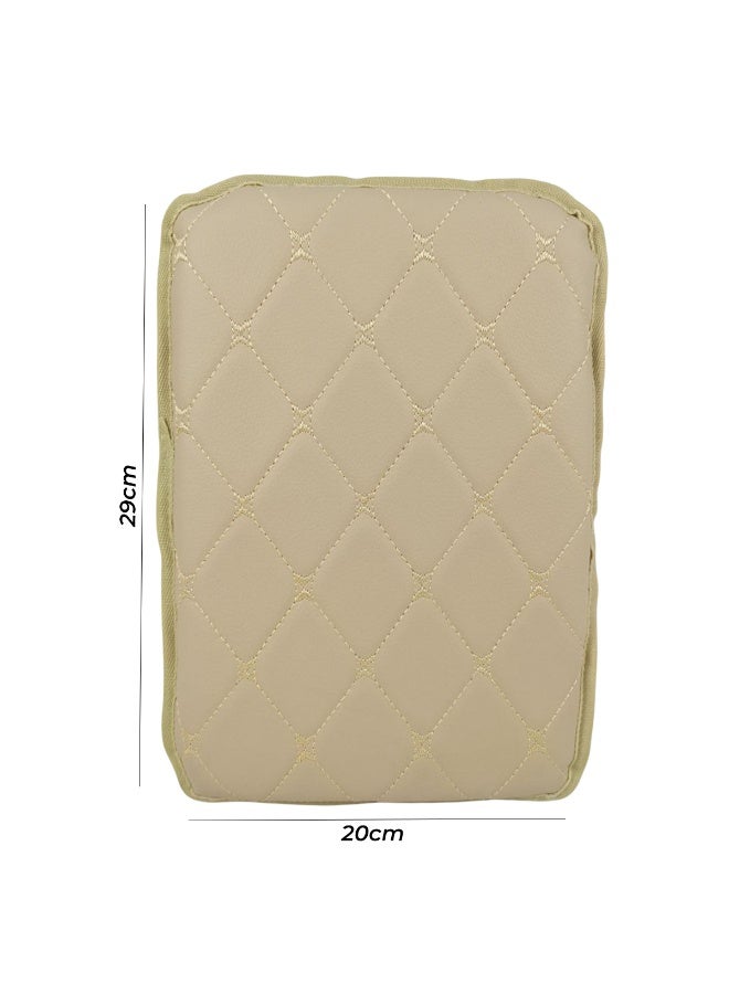 MOB Car Armrest Memory Foam Pad with PU Leather Cover, Universal Center Console Arm Rest Cushion, Waterproof Wear Resistant Elbow Support Protector for Car Interior, Soft Padded Arm Rest Cover for Sedan SUV Hatchback, Easy Fit, Easy Clean, Durable Design - Image 2